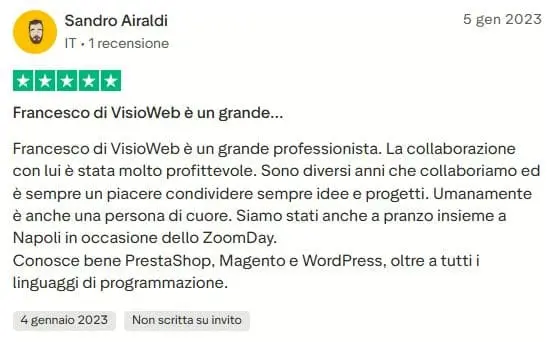 Recensioni ottime per assistenza prestashop